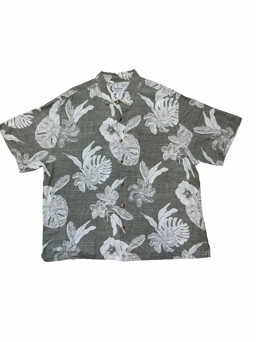 Tommy Bahama Men’s 2XL Big Light Green Tropical Rayon Camp Shirt